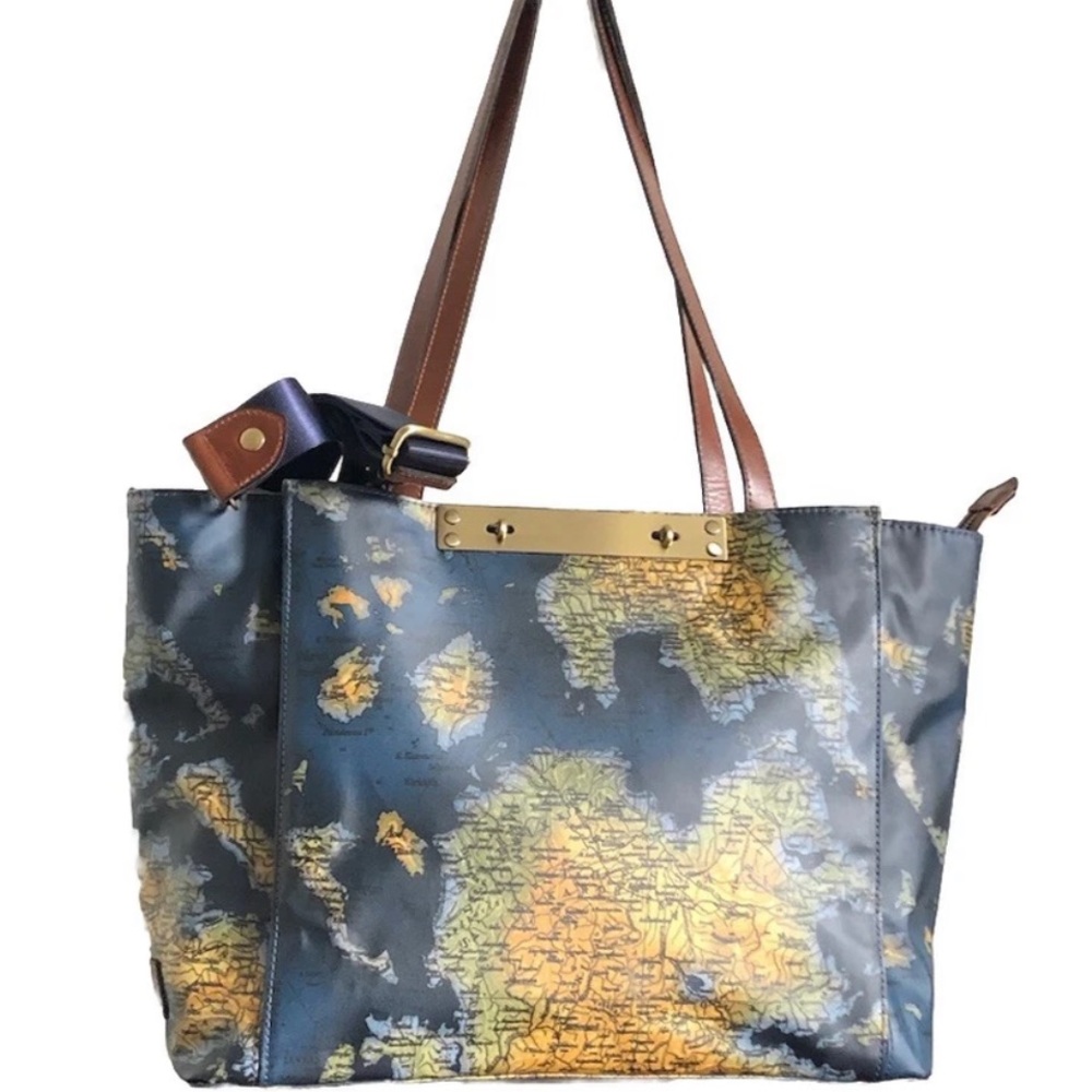 Patricia Nash Silvi Greek map large travel tote bag New